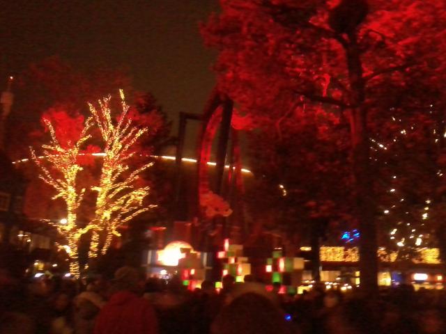 The lights of the amusement park