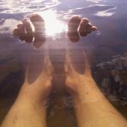 my feet in the water