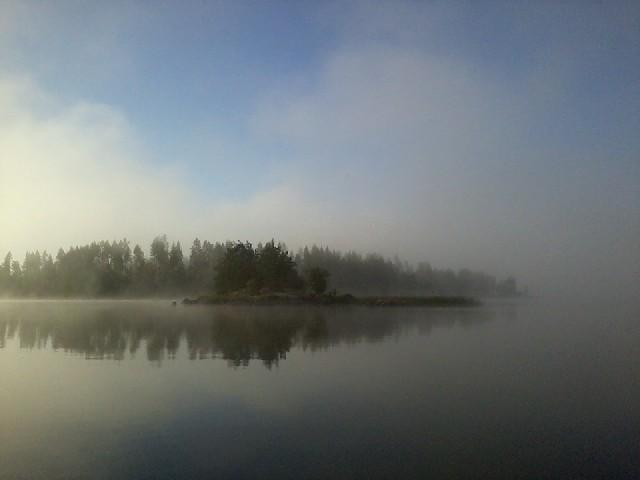 The morning fog dispersing